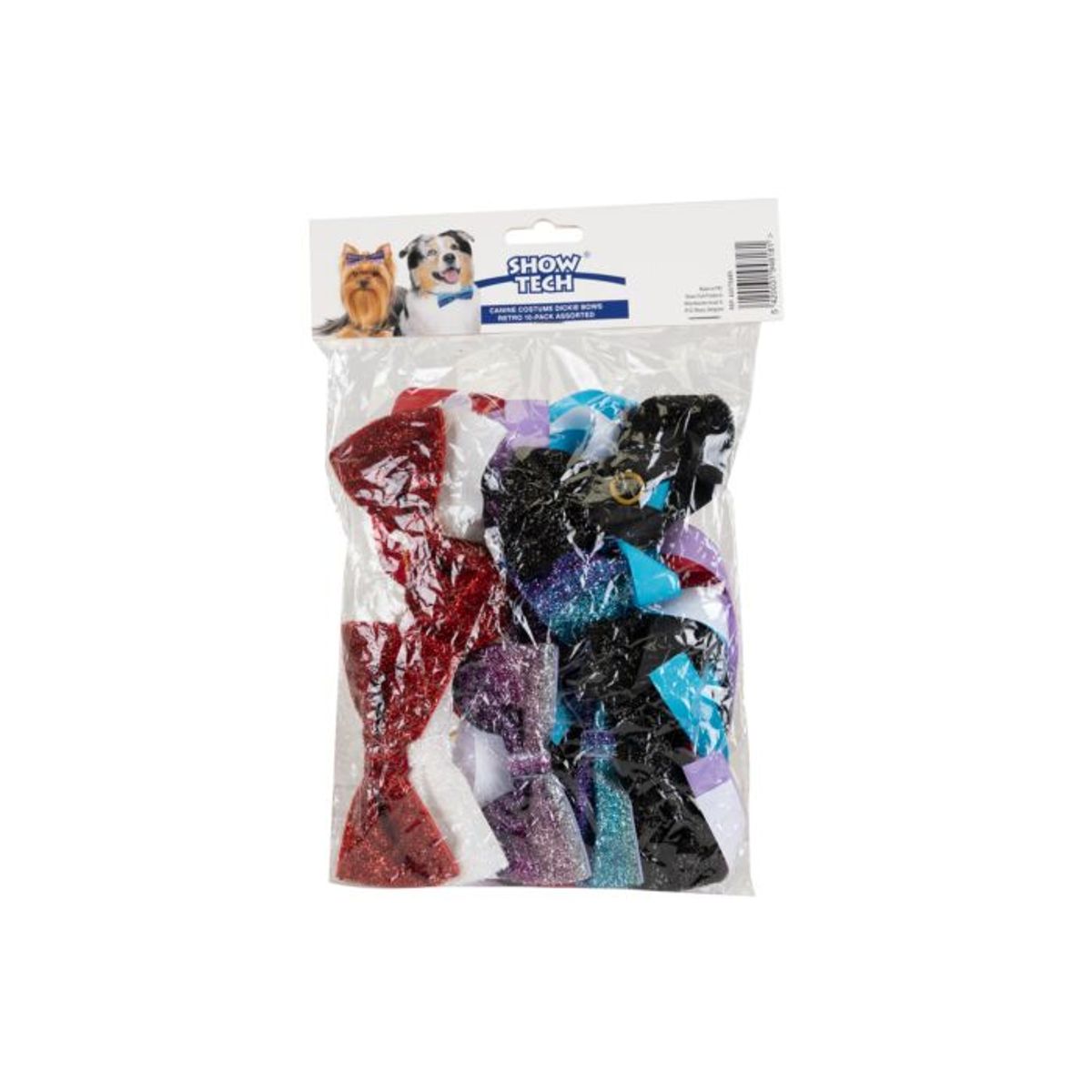 Canine Costume Dickie Bows Sparkle 10-Pack Assorted, Show Tech