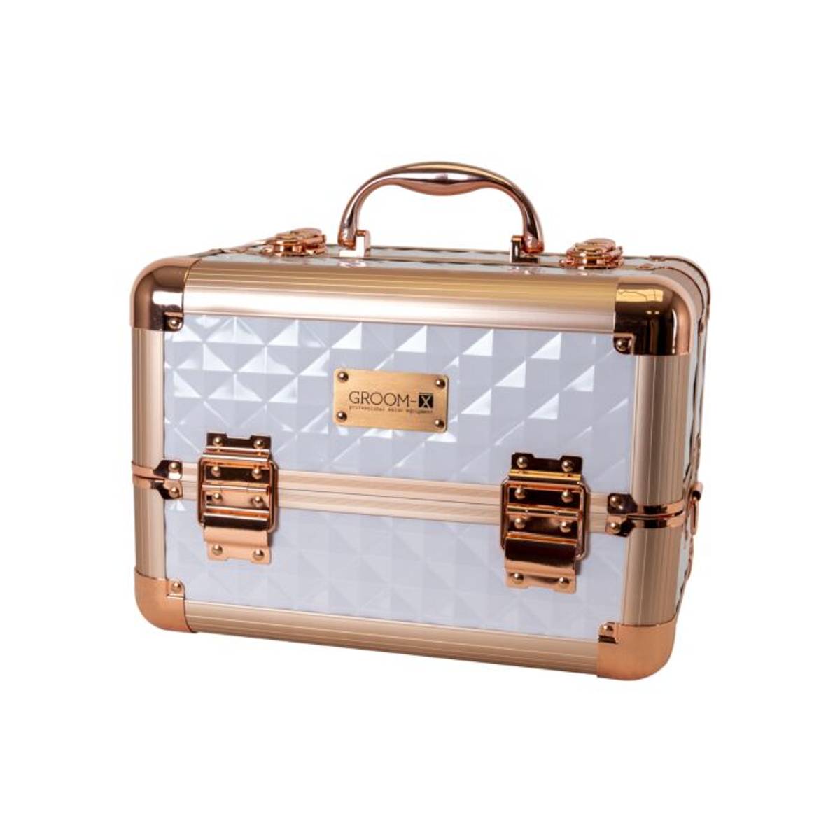 Grooming Case Mini Diamond Pattern White, Groom-X