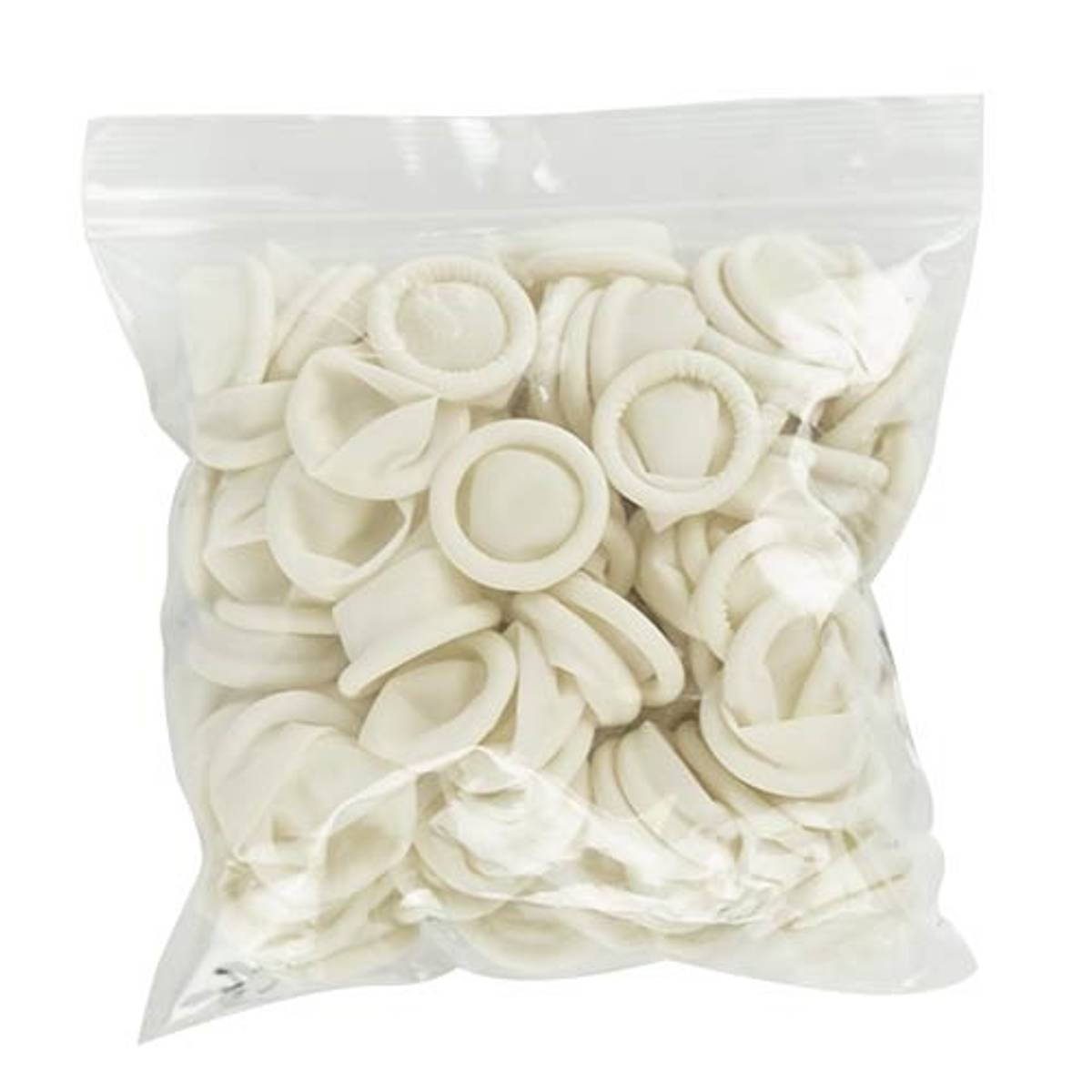Hvite fingerkondomer til napping 100stk (Medium), ShowTech