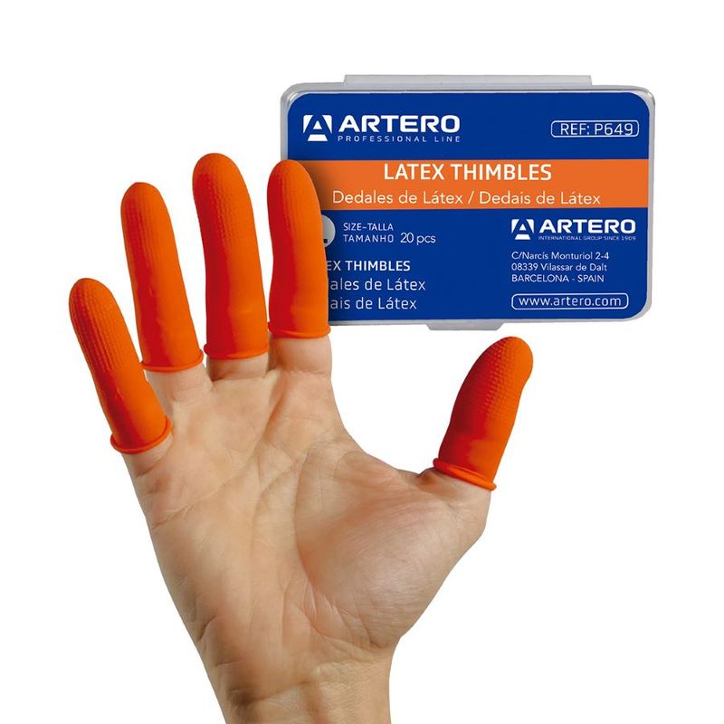 Latex Stripping Thimbles size L, Artero